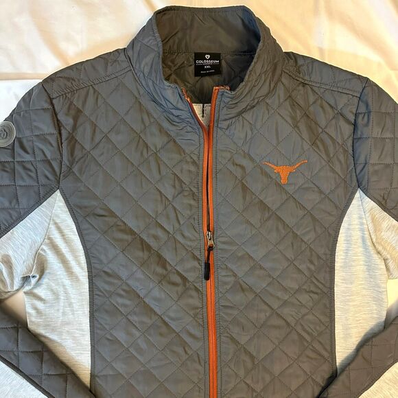 Texas Longhorns Windbreaker Jacket Womens XXL Gray Full Zip Colosseum UT Austin - Picture 2 of 8